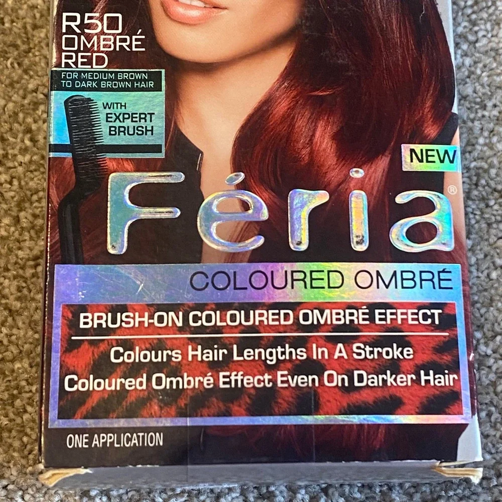 L'Oreal Paris Feria Coloured Ombre Hair Color R50 Ombre Red Brush On 2 Boxes New